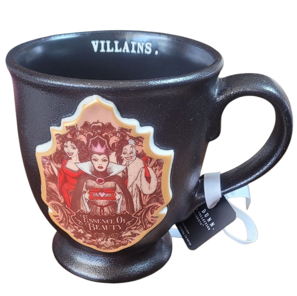 Rae Dunn Disney's Villains Matt Black Pedestal Mug